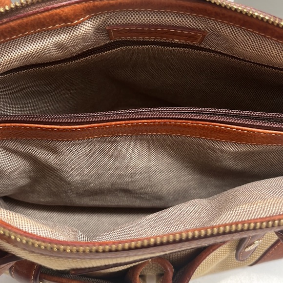 Dooney Bourke Tote Satchel Handbag Purse Weave Vintage RARE Tweed Leather - Picture 12 of 15